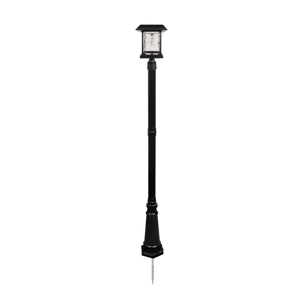 GAMA SONIC Aspen 1-Light Black Outdoor Post Light with Lamp Post