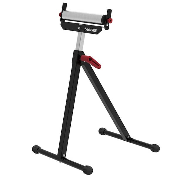 Husky 17.8 in. x 43 in. Stationary Steel Roller Stand with Edge Guide