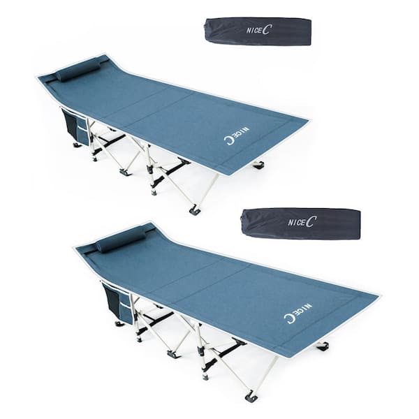 NICE C Folding Camping Cot, Camping Cot, Heavy-duty, Portable Bed, Folding Bed (2-Pack Grey)