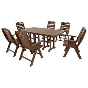 Yacht Club Vintage Lantern 7-Piece High Back Plastic Outdoor Patio Dining Set