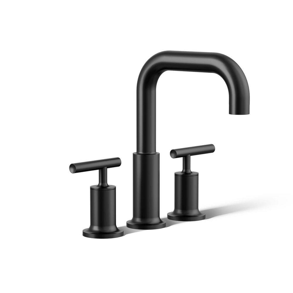 Purist Lever 2-Handle Deck-mount Tub Faucet in Matte Black (Valve Not Included)
