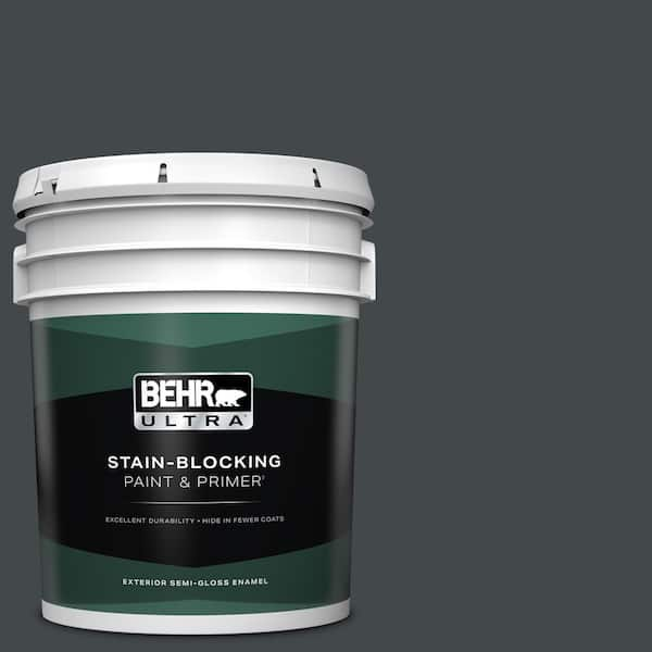 BEHR ULTRA 5 gal. #PPU24-23 Little Black Dress Semi-Gloss Enamel Exterior Paint & Primer