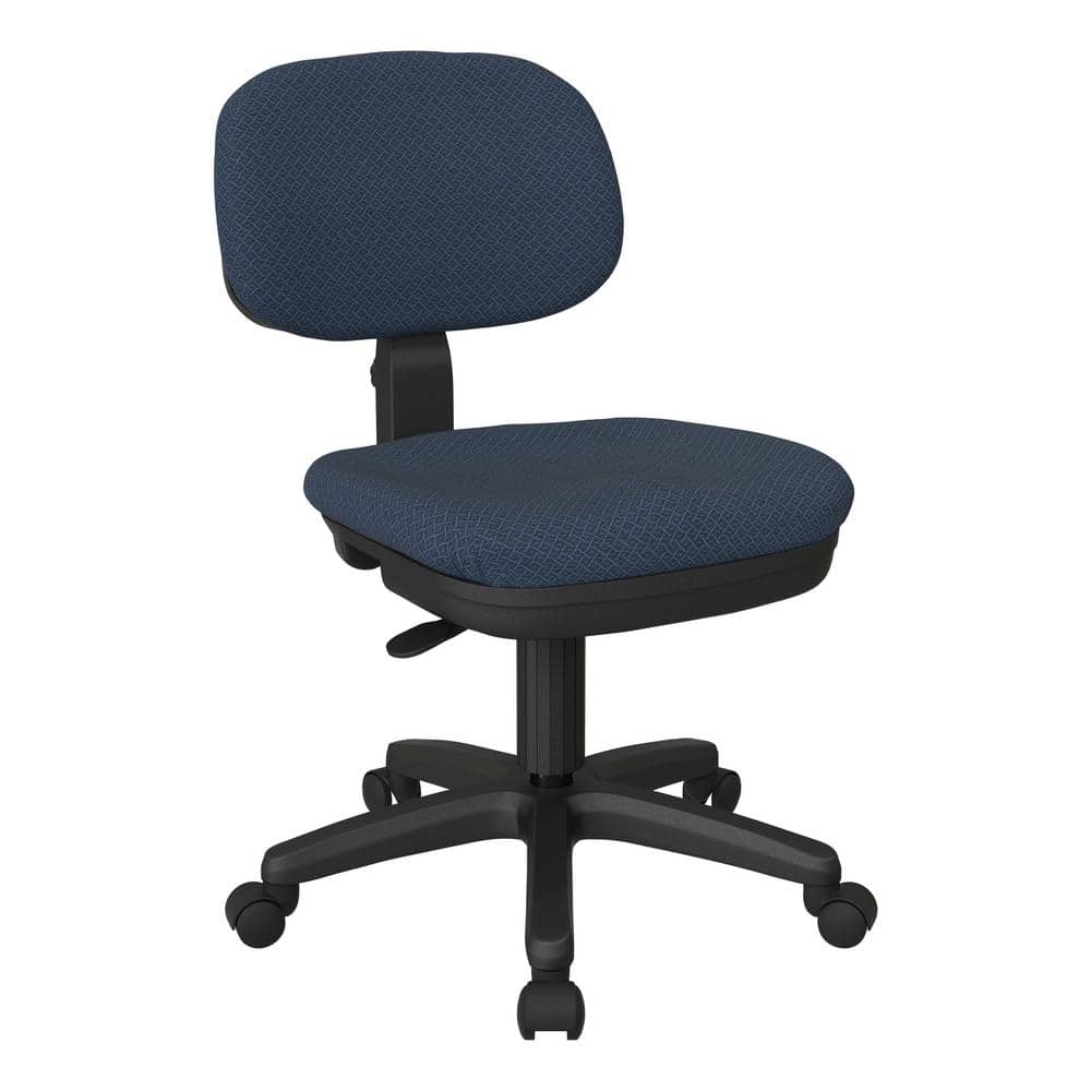 Interlink Ink Blue Fabric Armless Swivel Task Chair