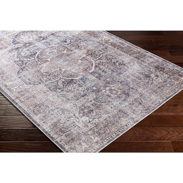 Graham Taupe 8 ft. x 10 ft. Indoor Machine-Washable Area Rug