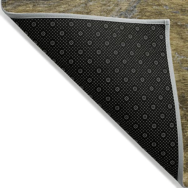 Brown, Taupe, Chocolate 5 ft. x 8 ft. Woven Abstract Polyester Rectangle Indoor / Outdoor Area Rug