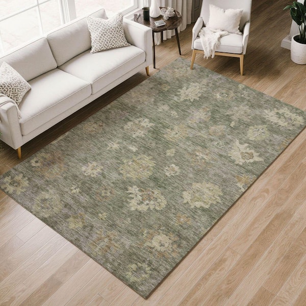 Chantille Machine Washable Indoor/Outdoor Abstract ACN2305 Sage 8 ft. x 10 ft. Area Rug