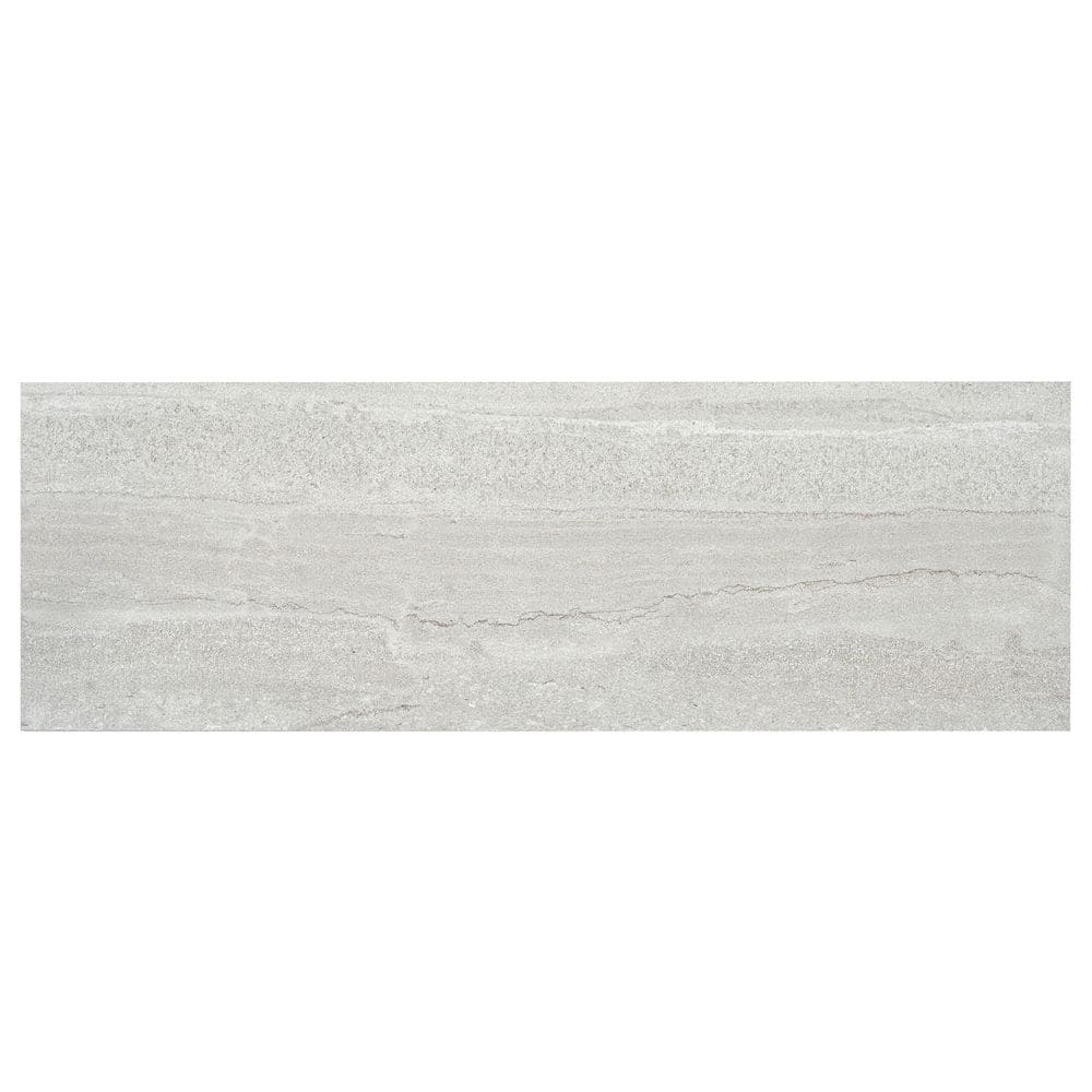 Arenza 12 in. x 36 in. Matte Light Gray Ceramic Stone Look Large Format Tile (11.63 sq. ft. /case)-4 Pack price history on PriceWatchPro
