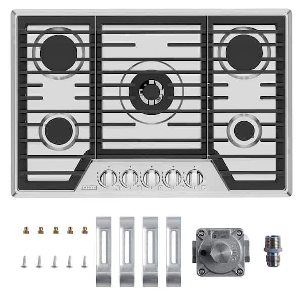 Empava 30 in. Built-In Gas Cooktop in Stainless Steel with 5 Burners Gas Stove Including A 18000 BTU Power Burner