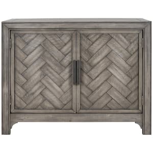 40 in. W x 15 in. D x 31.9 in. H Antique Gray Linen Cabinet with Unique Design Doors and 1 Adjustable Shelves