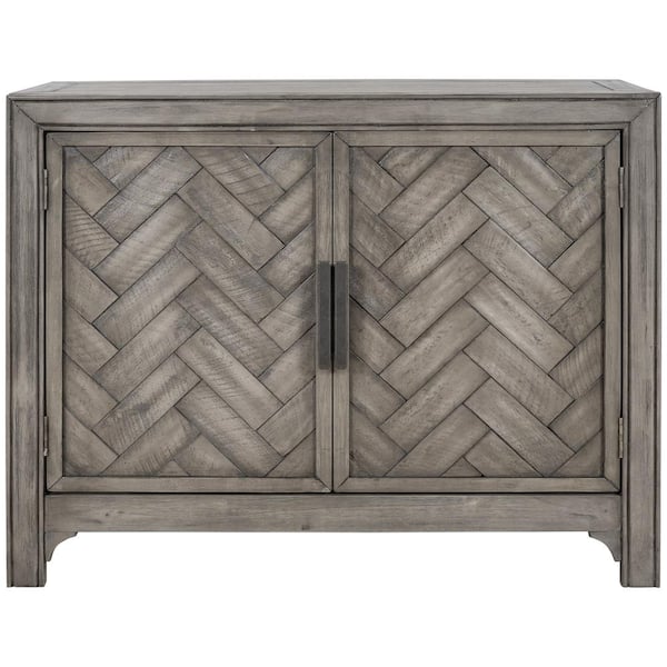 Unbranded 40 in. W x 15 in. D x 31.9 in. H Antique Gray Linen Cabinet with Unique Design Doors and 1 Adjustable Shelves