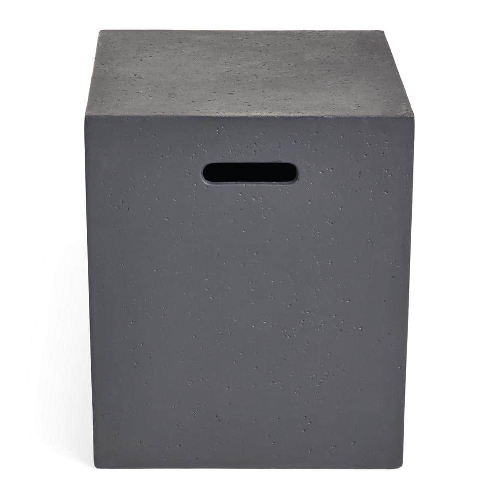 56" Dark Grey Concrete Gas Fire Pit Table with Tank Holder