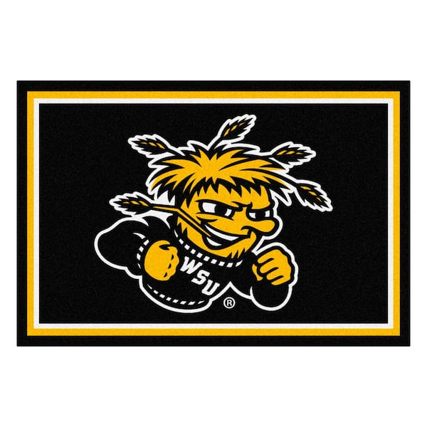 FANMATS NCAA - Wichita State University Black 8 ft. x 5 ft. Indoor Area Rug