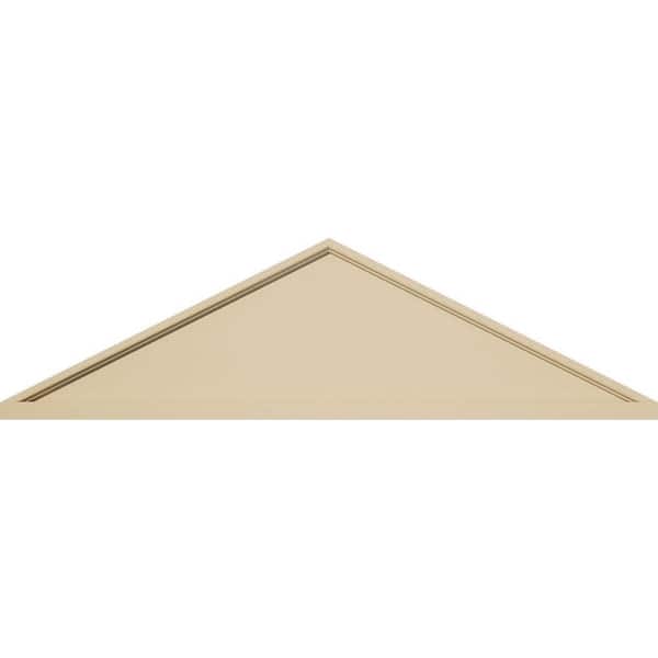 Ekena Millwork 38-in W x 10-1/2-in H x 2-in P (Pitch 6/12) Peaked Cap Smooth Signature Urethane Pediment, Primed Tan