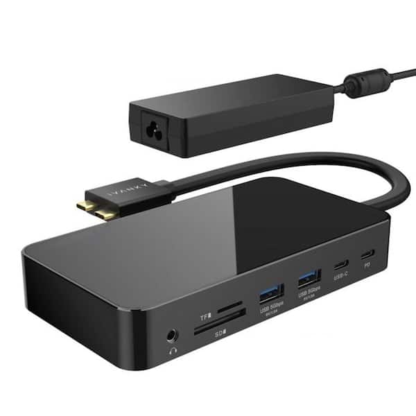 Vrbgify Monitor Dock Station with 12-in-2 Dual 4K@60Hz Monitor Dock, 150W Power Adapter, 2HDMI 2.0,96W PD, 6 USB for MacBook