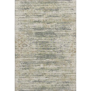 Mayfield Premium Machine Washable Abstract AMF1997 Aloe 8 ft. x 10 ft. Area Rug