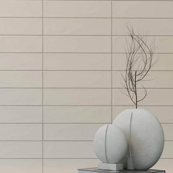 CRUZ BAY STUDIO Chateau 3 in. x 12 in. Glazed Cream Matte Ceramic Subway Wall Tile (5.28 sq. ft./Case)