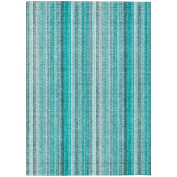 Chantille ACN543 Teal 5 ft. x 7 ft. 6 in. Machine Washable Indoor/Outdoor Geometric Area Rug