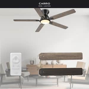 Byrness II 52 in. Color Changing Integrated LED Indoor Matte Black 10-Speed DC Ceiling Fan with Light Kit/Remote Control