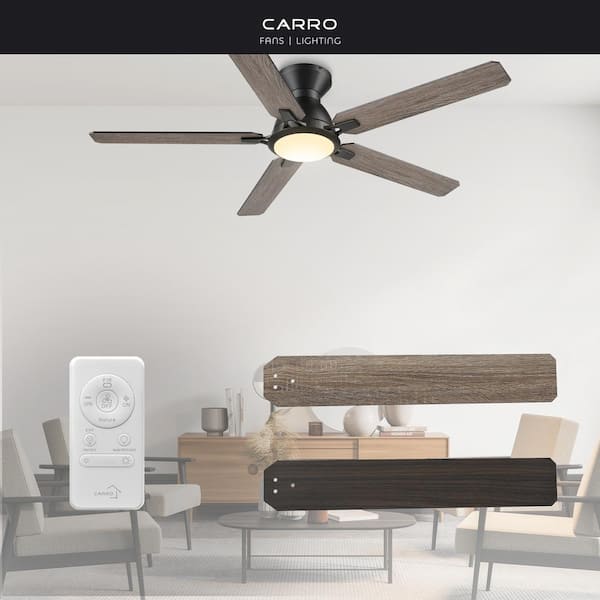 Byrness II 52 in. Color Changing Integrated LED Indoor Matte Black 10-Speed DC Ceiling Fan with Light Kit/Remote Control