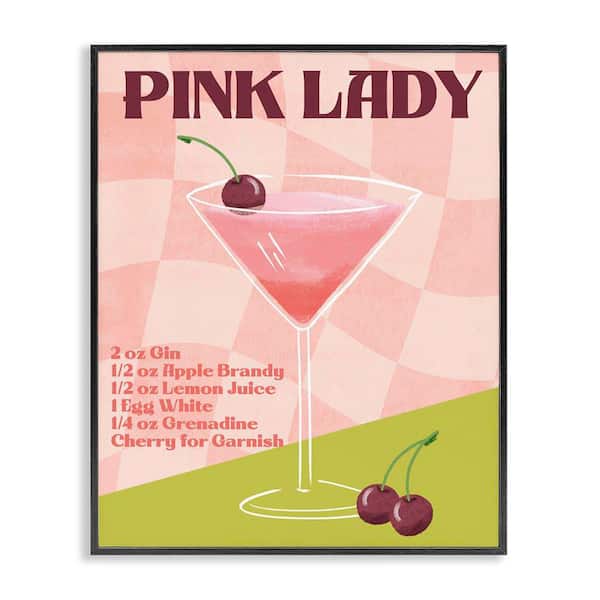 Stupell Industries Retro Pink Lady Recipe by Deane Beesley Black Framed Food Giclee Art Print 30 in. x 24 in.