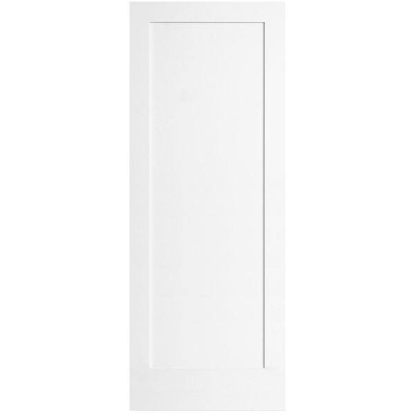 Steves & Sons Ultra 1-Panel Pine Primed White Interior Door Slab