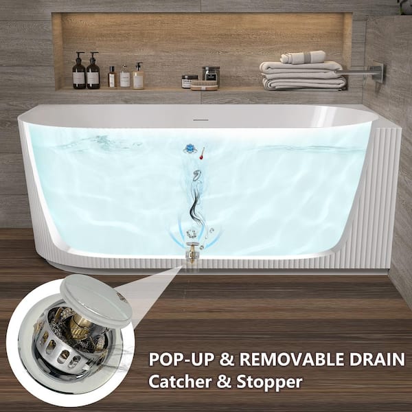 Zeafive Lax 59 in. x 29.5 in. Soaking Bathtub Right Corner