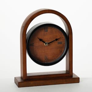10.25 in. Arched Wood Framed Table Clock