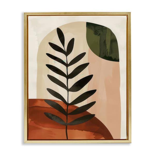Stupell Industries Fern Strand Neutrals by LSR Design Studio Gold Floater Frame Nature Graphic Art Print 21 in. x 17 in.