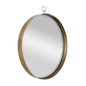 30 in. W x 30 in. H Round Iron Framed Wall Bathroom Vanity Mirror in Gold for Living Room