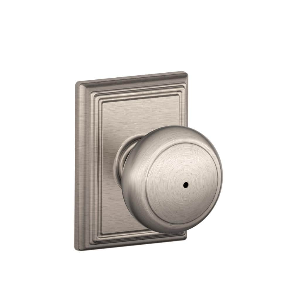 Schlage Andover Satin Nickel Privacy Bed/Bath Door Knob with