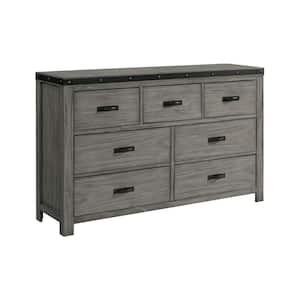 Montauk Gray 7-Drawer 64 in. Wide Dresser