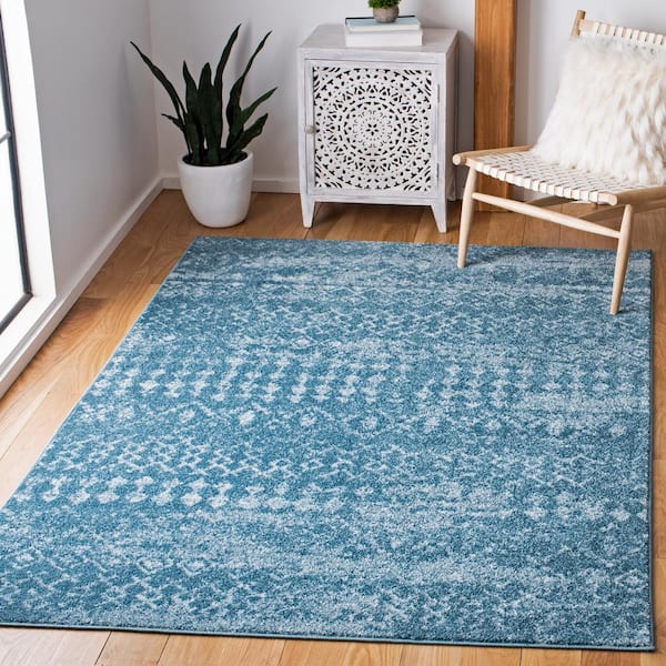 Tulum Turquoise/Blue 8 ft. x 10 ft. Geometric Area Rug