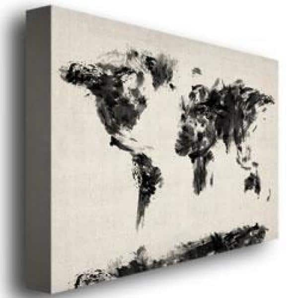 35 in. x 47 in. Abstract Map of the World Canvas Art