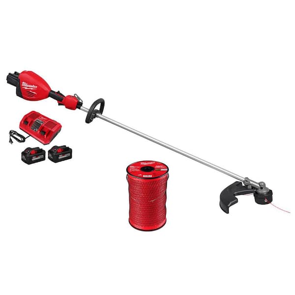 M18 FUEL 17 in. Dual Battery String Trimmer Kit w (2) 8.0 Ah Batteries/Charger & 0.095 in. x 1250 ft. Trimmer Line Spool