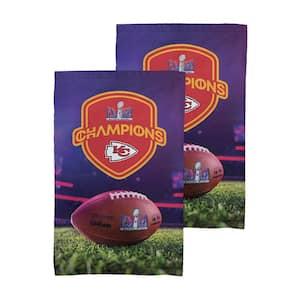 NFL Chiefs SB58 Elite Champs 2PK Multi-Color Graphic Fan Towel Cotton/Polyester Blend Towel