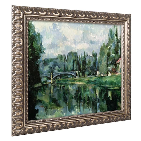 Trademark Fine Art 16 in. x 20 in. "The Banks of the Marne at Creteil" by Paul Cezanne Framed Printed Canvas Wall Art