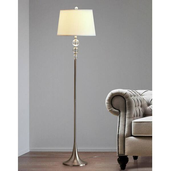 H Brushed Nickel Crystals Table, Table And Floor Lamp Set Uk