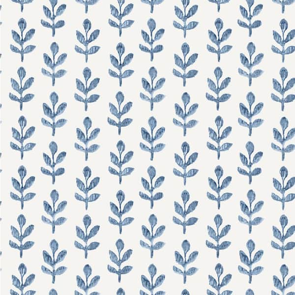 Whiskers Blue Leaf Wallpaper