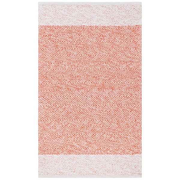 Nantucket 4 ft. x 6 ft. Ivory/Rust Herringbone Marle Area Rug