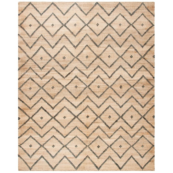 SAFAVIEH Kilim Natural/Charcoal 8 ft. x 10 ft. Geometric Diamonds Area Rug