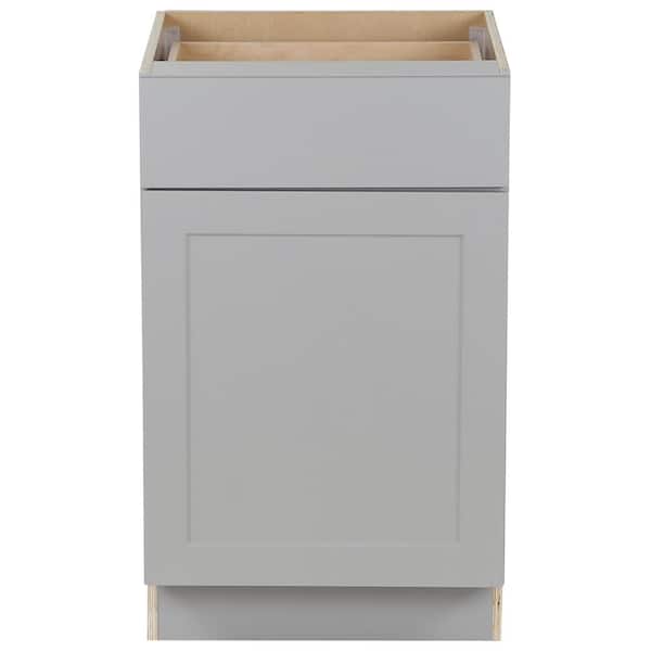 Hampton Bay Cambridge Gray Shaker Assembled Base Cabinet with Soft Close Full Extension Drawer (21 in. W x 24.5 in. D x 34.5 in. H)