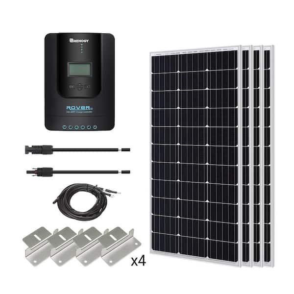 Renogy 400-Watt 12-Volt Off-Grid Solar Starter Kit w/ 4-Piece 100W Monocrystalline Panel and 40A MPPT Rover Charge Controller