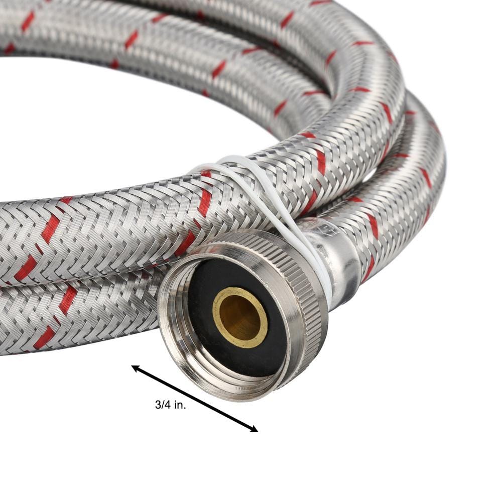 Stainless Steel Braided Washing Machine Hose Set with Brass Fittings