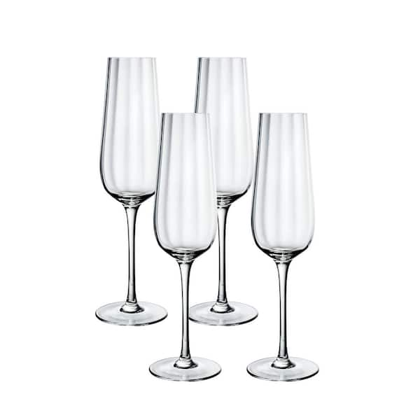 4 oz. Rose Garden Flute Glass Set (Set of 4)