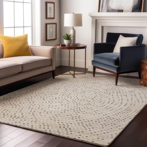 Mayfield Premium Machine Washable Abstract AMF1021 Ivory 3 ft. x 5 ft. Area Rug