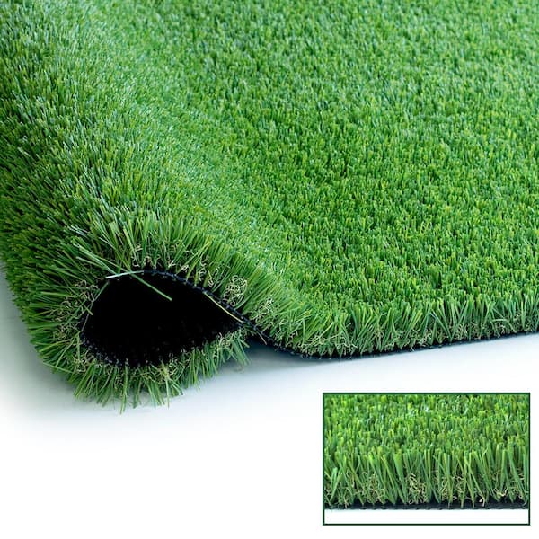 Natural Thick Realistic Deluxe 8 ft. W x Cut to Length Green Artificial Grass Turf