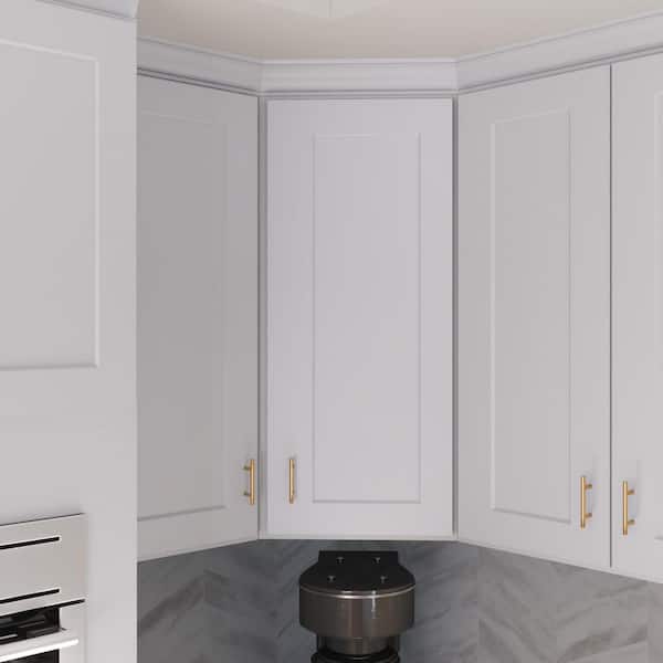 Easy-DIY 24-in W x 24-in D x 30-in H in Shaker White Plywood Ready to Assemble Wall Diagonal Kitchen Cabinet with 1D-2S