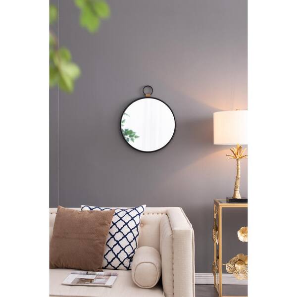 Black Farmhouse Bathroom Mirror with Shelf Vanity Mirror, Rectangle Metal  Rounded Wall Mirror for Bathroom Living Room,Entryway 15.7 X 29.5