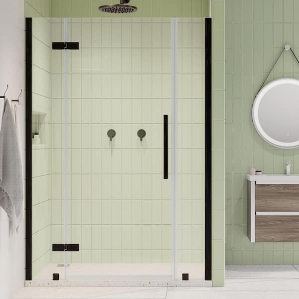OVE Decors Tampa 48 1/16 in. W x 72 in. H Pivot Frameless Shower Door in Oil Rubbed Bronze