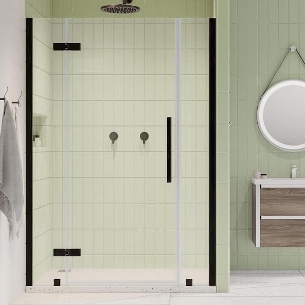 OVE Decors Tampa 51 11/16 in. - 54 1/16 in. W x 72 in. H Pivot Frameless Shower Door in Oil Rubbed Bronze